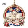 Patriotic Christmas Tree Snowflake Ornaments 250 Anniversary USA Ornament, United States 1776-2026 250th Holiday Gift for Family Friends Keepsake,