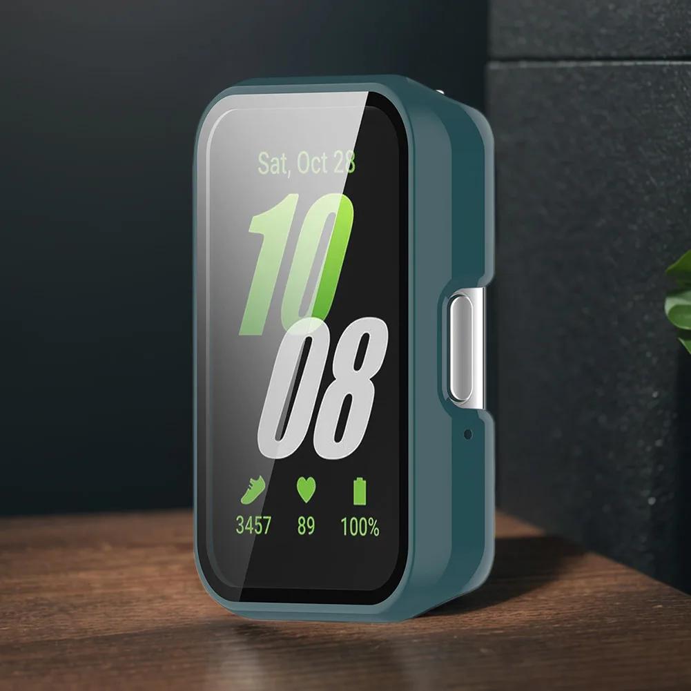 PC Watch Case Smartwatch Protective Cover with Tempered Glass Anti-Fall Dustproof for Samsung Galaxy Fit 3 SM-R390