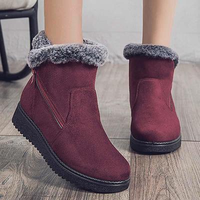 Fashion Women Boots Snow Soft Shoes For Women Boots Ladies Zipper Shoes Woman Round Toe Plus Size Winter Fur Footwear Botas Mujer