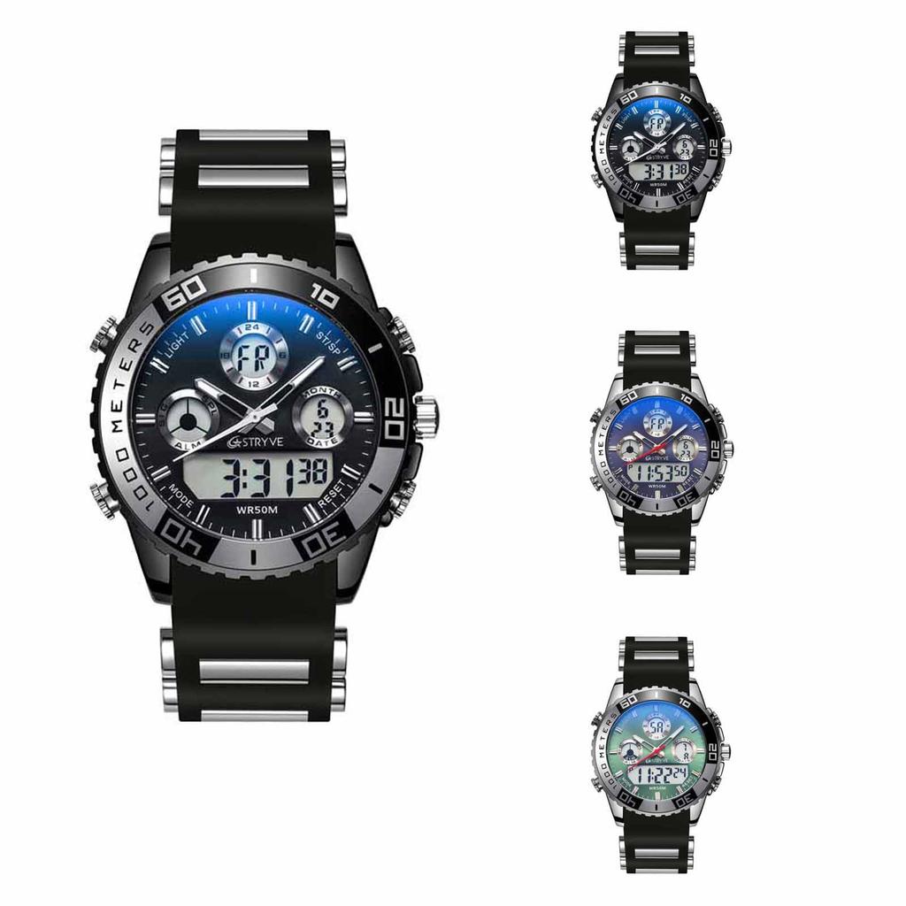 Men's Waterproof Luminous Running Alarm Clock Watch
