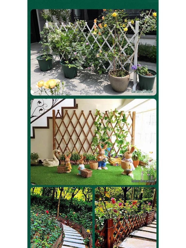 Extendable Anticorrosive Wood Garden Fence & Climbing Frame for Outdoor and Indoor Use