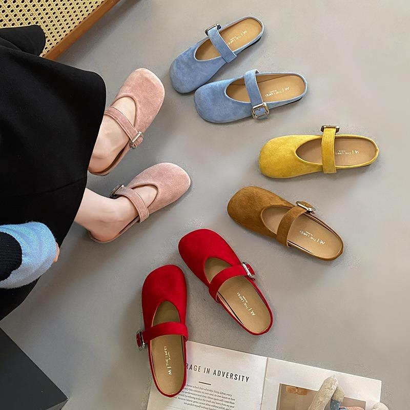 Baotou Half Slippers Women Wear Lazy One Pedal Thick Heel Summer New with Skirt Cool Slippers