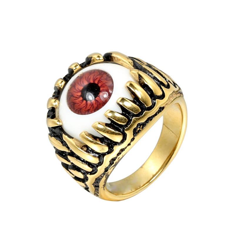 Eye-catching retro devil's eye ring - adjustable open design jewelry