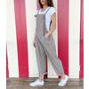 Women's Loose High Waist Pocket Fashion Color Cotton Linen Suspender Jumpsuit