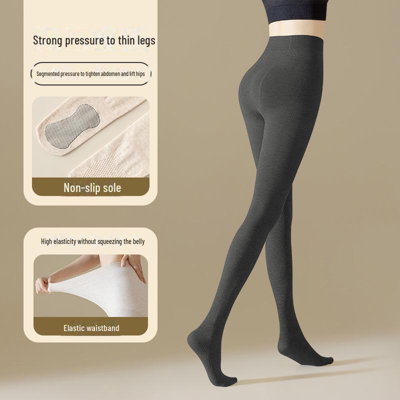 

Серые полосатые леггинсы с бархатной подкладкой для женщин - теплые, утягивающие колготки для осени и зимы Simple Pack, One Size, Lint-free