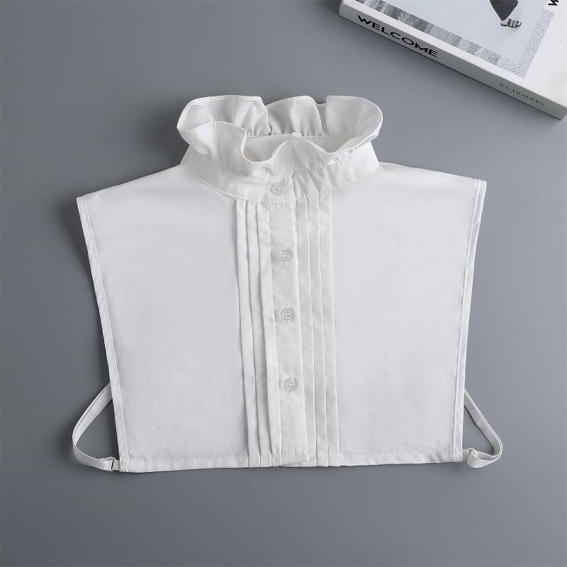 Woman Blouse Tops Ruffle Lace False Collar Sweater Shirt Decorative Fake Collar Detachable Stand Collar Clothes Accessories