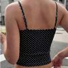 Camiseta sin mangas informal de lunares para mujer, cómoda camiseta sin mangas de tirantes finos para uso diario, ajuste relajado, tejido suave y ligero
