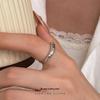 Cuiyan Shijie S925 Silver Korean Crushed Ice Ring - Women's Simple Light Luxury Adjustable Jewelry