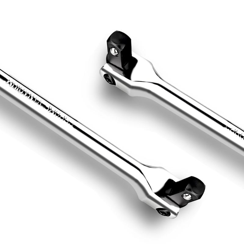 Drive Breaker Bar Wrench Socket 6/10/12Inch Extension 180-Degree Cr-V Flex Head And Engraved Non-Slip Handle Repair Tools