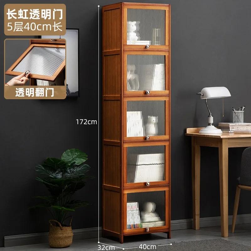 Bamboo Doors Bookcase Nordic Display Organizer Sideboards Bookcase Minimalist Storage Etagere Rangement Furniture For Livingroom