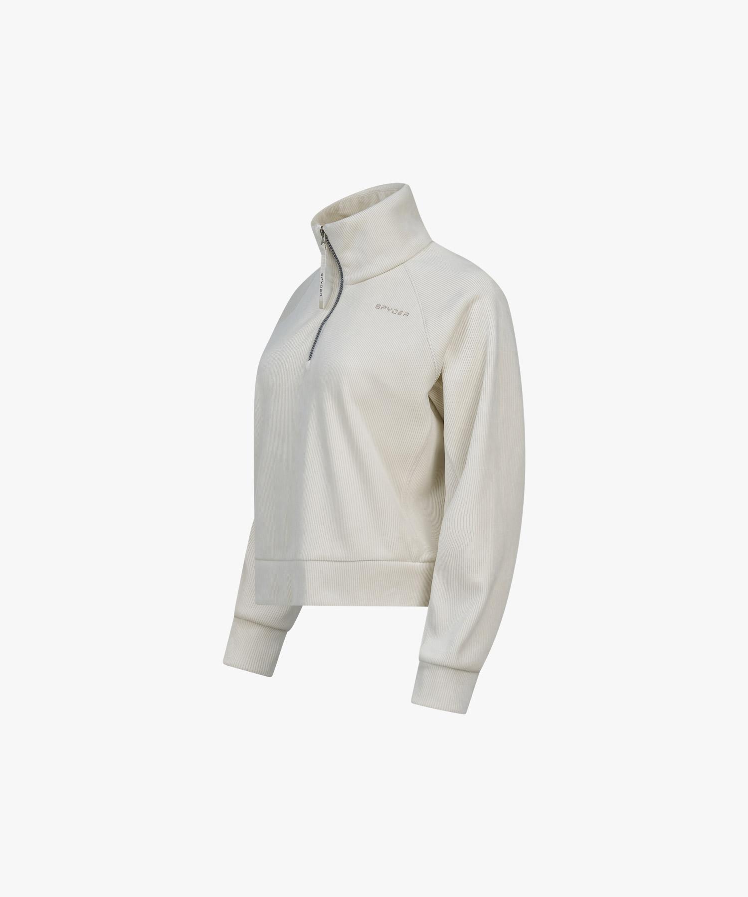 Spyder Women S Ribbed Velour Half-Zip Spjwcnrl357Wivy Ivory/090