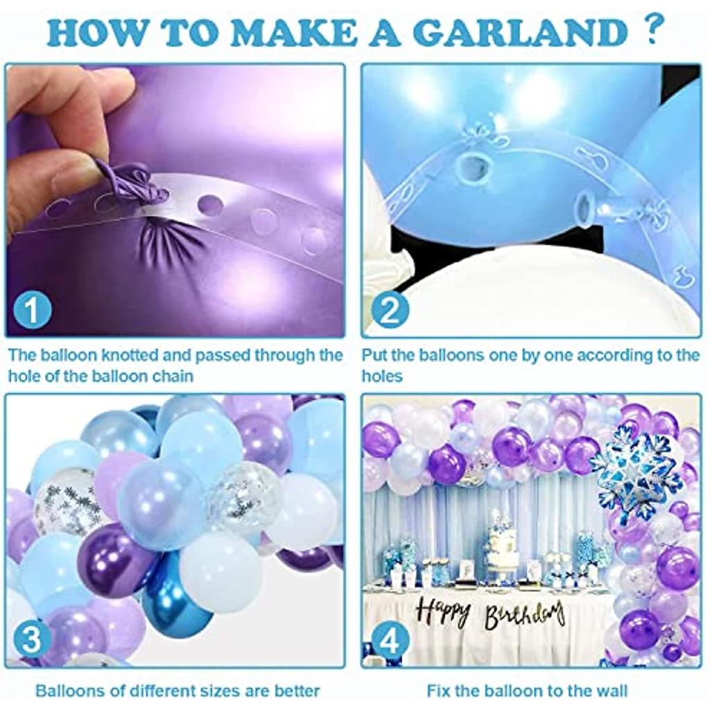 Ice And Snow Theme Balloon Package Snowflake Latex Aluminum Film Balloon Birthday Party Decoration Background Arrangement