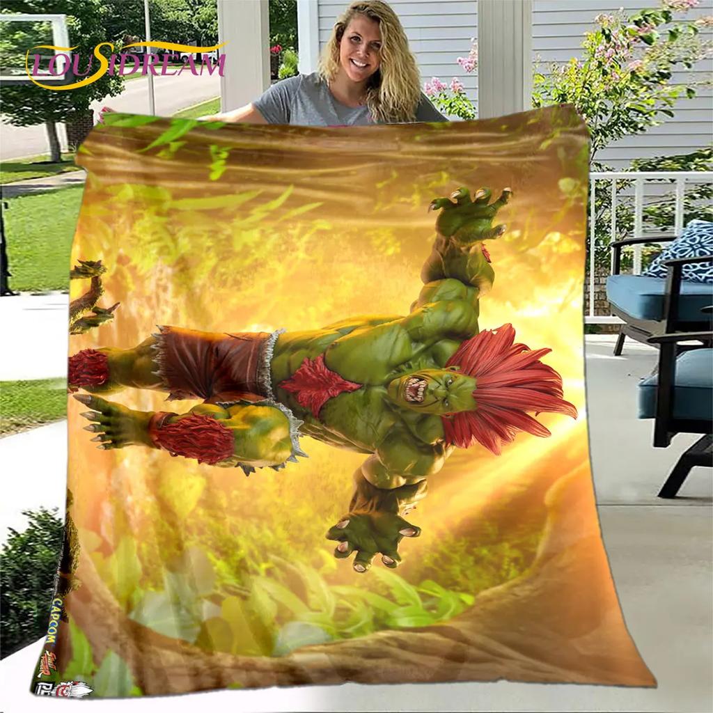 Street Fighter Retro Game  Gamer Soft Plush Blanket,Flannel Blanket Throw Blanket for Living Room Bedroom Bed Sofa Picnic Cover