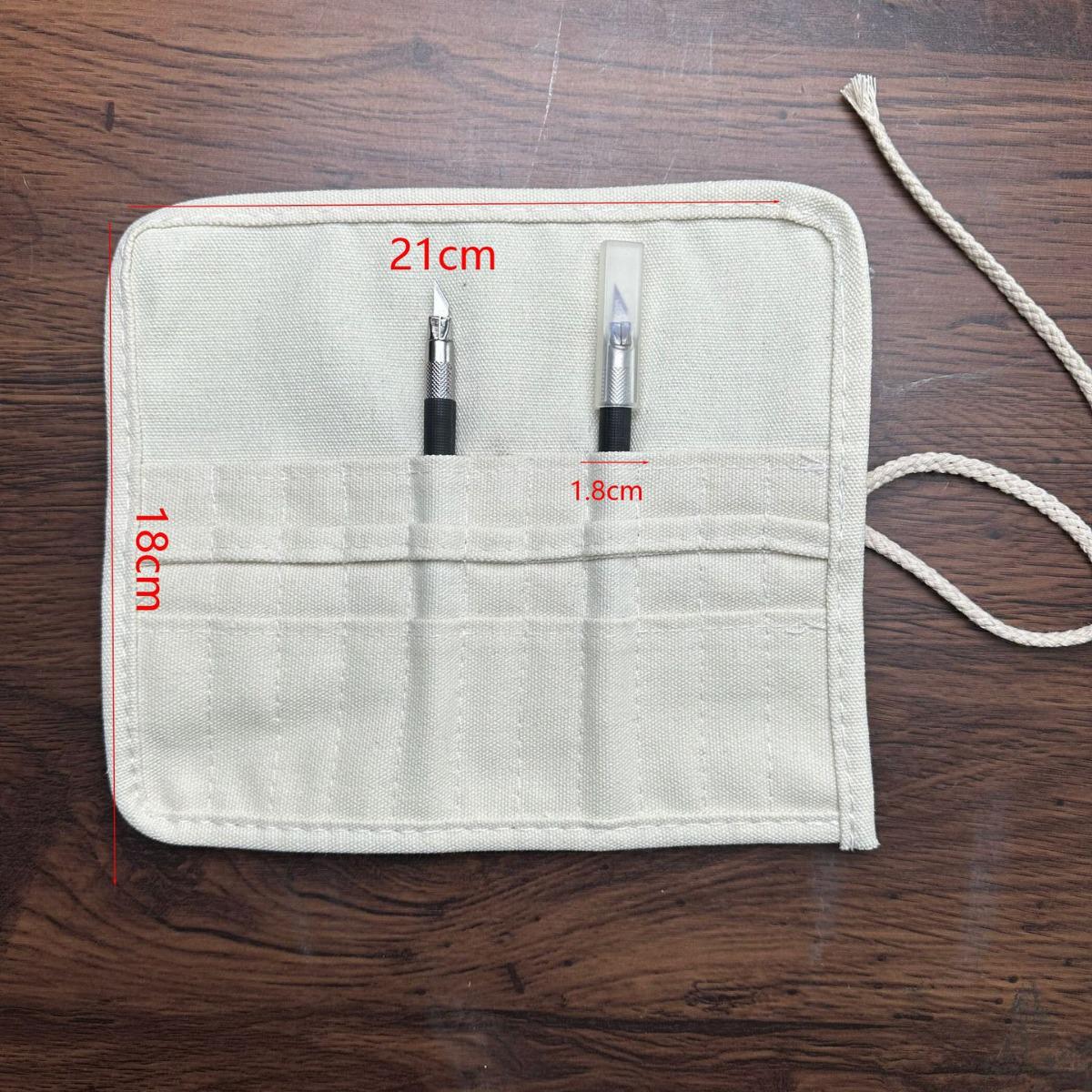 

Pintail Multi-Use Canvas Pen, Pencil & Tool Storage Bag 22 Slots (Small Pen Bag) слоновая кость/белый