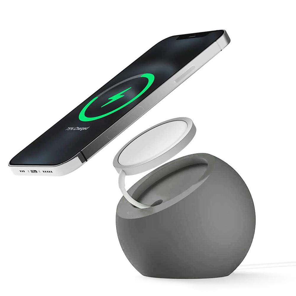 Ball Shape Magnetic Silicone Charging Desk Holder Stand for Magsafe IPhone 13 14 Pro Macsafe Charger Dock Station Accessories