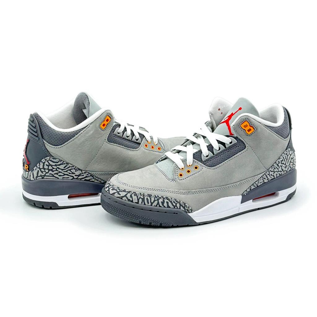 CT8532-012 Nike Air Jordan 3 Retro Cool Grey Argento Grafite Chiaro Scorza d'Arancia
