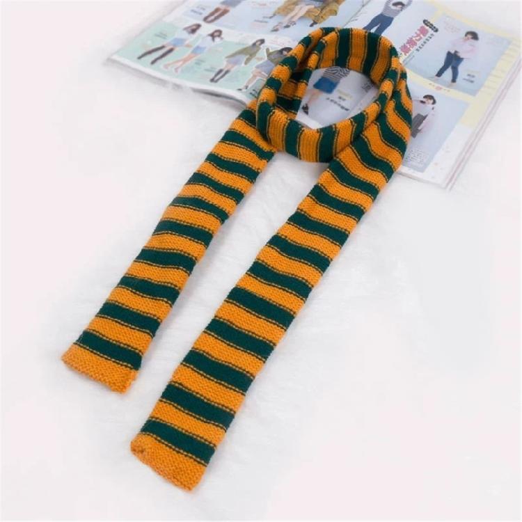 Striped Scarf Long Knitted Scarf Neck Warmer Women Scarf Lightweight Neck Wrap