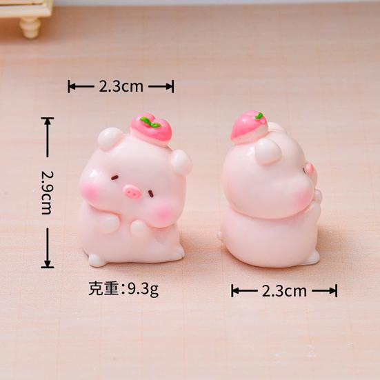 Miniature Pig Figurine Mini Pink Piggy Figure Cartoon Resin Animal Cake Toppers for DIY Fairy Garden Moss Landscape Terrarium Potted