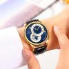 Forsining Men' S Mechanical Watch Fashion Double Dial Automatic Winding Men Wristwatches Sport Genuine Leather Clock For Man