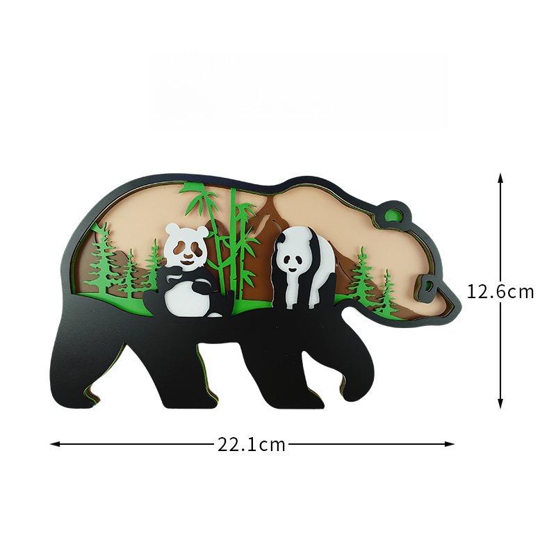 Christmas wooden handicrafts creative North American forest animal living room decoration elk brown bear ornaments