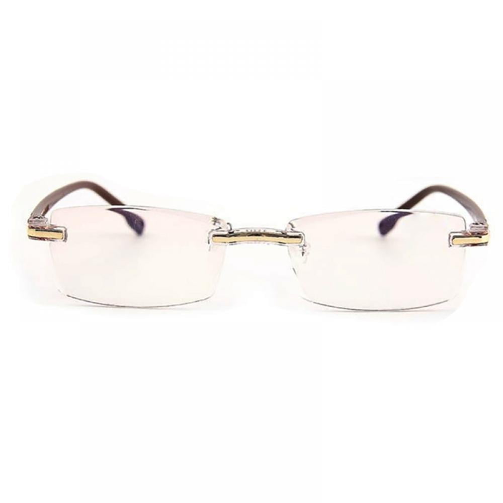 Lightweight Rimless Bifocal Anti-Blue Light Reading Glasses for Men Women Fashion Reader