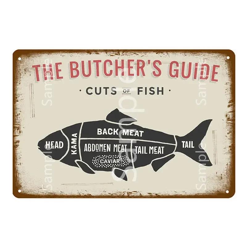 

Свіжа Свинина Схема Розрубу Металеві Знаки Колекція М яса Бляшані Знаки Ретро Живопис Настінна Табличка Кухня Ресторан Домашній Декор Мурал 20x30cm（7.8x11.8inch）