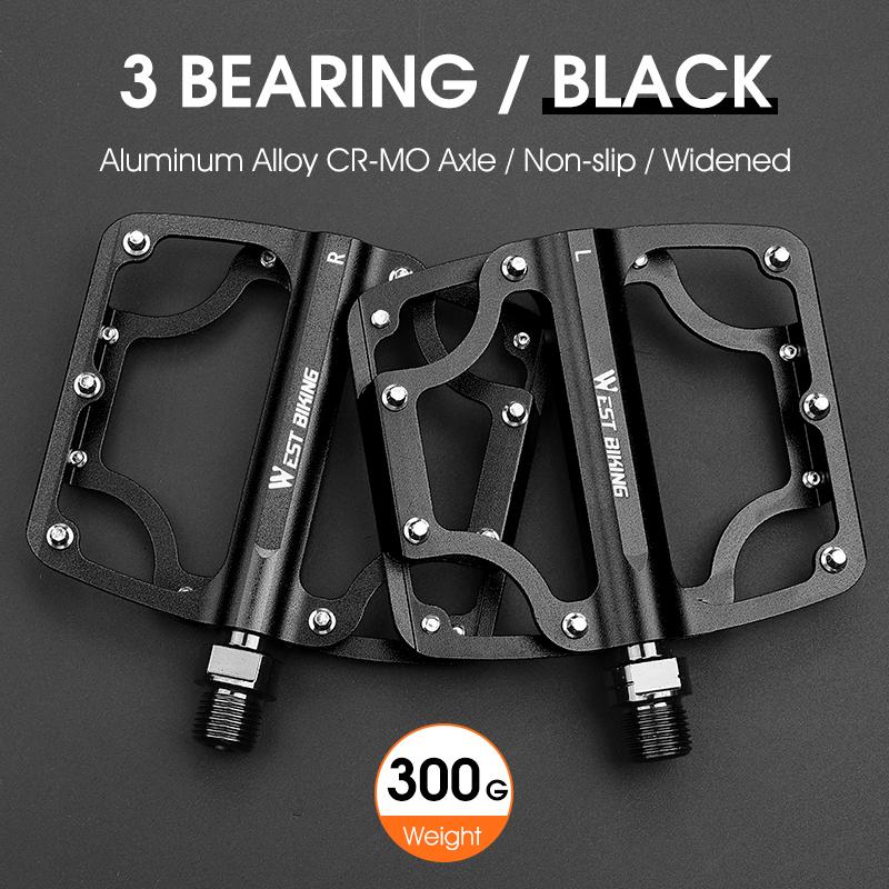 WEST BIKING Bicycle Ultralight Pedal 3 Bearing Pedals Aluminum Alloy CRMO Cycling Footboard for BMX MTB Bike Pedals Accessories