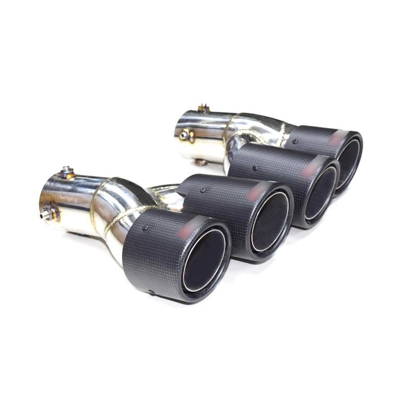 Compatible Exhaust Pipe for BMW 3 Series G20/G28 320/325/330, Four-Outlet Stainless Steel & Carbon Fiber Tailpipe.