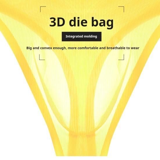 Men Thong Low-rise Solid Color Slim Fit Panties 3D U-Convex Breathable Smooth Lines Comfortable Waistband Briefs