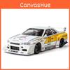 Car Gtr34 Alloy Model With Lights Sound Steering For Kids Collection Toy