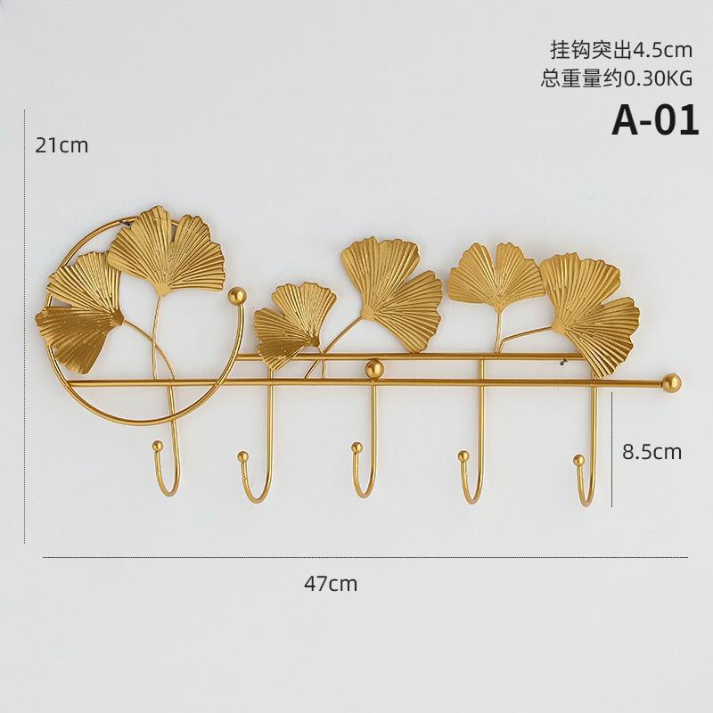 Schmiedeeisen Haken Wandmontierter Schlüsselaufbewahrungshalter Eingang Veranda Dekoration Wandhaken Mantel Hut Schal Hängehaken Blatt Wohndekor