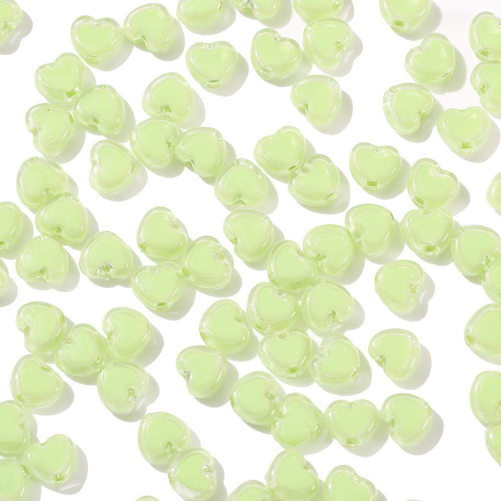 50pcs/Lot 7x8mm Acrylic Heart Beads for Jewelry Making Loose Spacer Beads DIY Necklace Bracelet Accessories Supplies