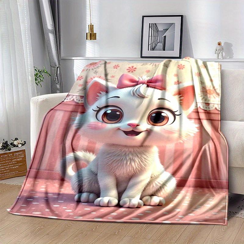 1PC Seasonal Universal Home Decorative Blanket, Throw, Gift for Birthday - Cute Cartoon Marie Cat Design, for Decorating Your Own Sofa and L