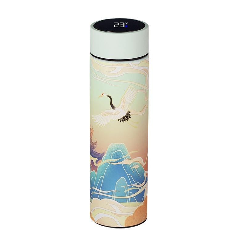 Kreative LED-Anzeige Temperatur Edelstahl Vakuumflasche 500ml