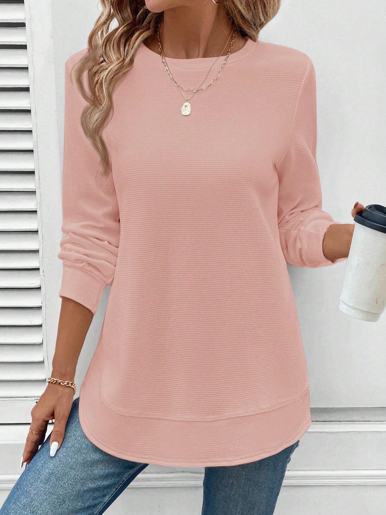 

25th Anniversary Women s Asymmetrical Textured Long Sleeve Casual Sportswear Top for Autumn/Winter Extra Extra Large