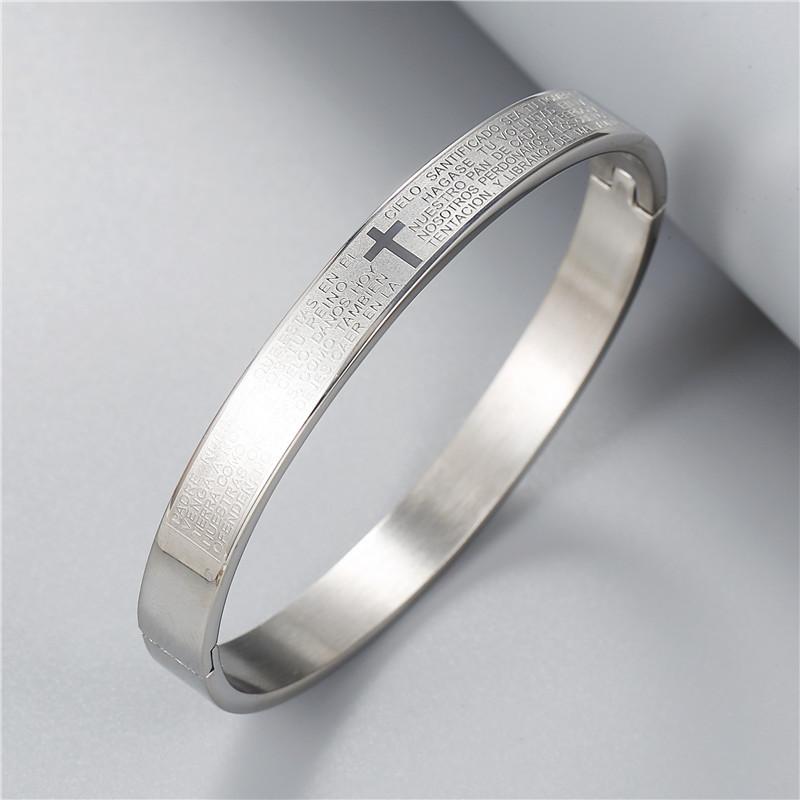 Geometric Stainless Steel Letter Bracelets For Men And Women Trendy Punk Accessories