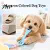 Safe Oral Care Pet Toys Molar Teeth Cleaning Fork Toy, Durable Woven Rope Training Macaron Cute Shape Dog Colors Interactive TPR Chew Toy for