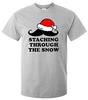 Staching Through The Snow Men's T-Shirt Winter Christmas Santa Rudolph Funny