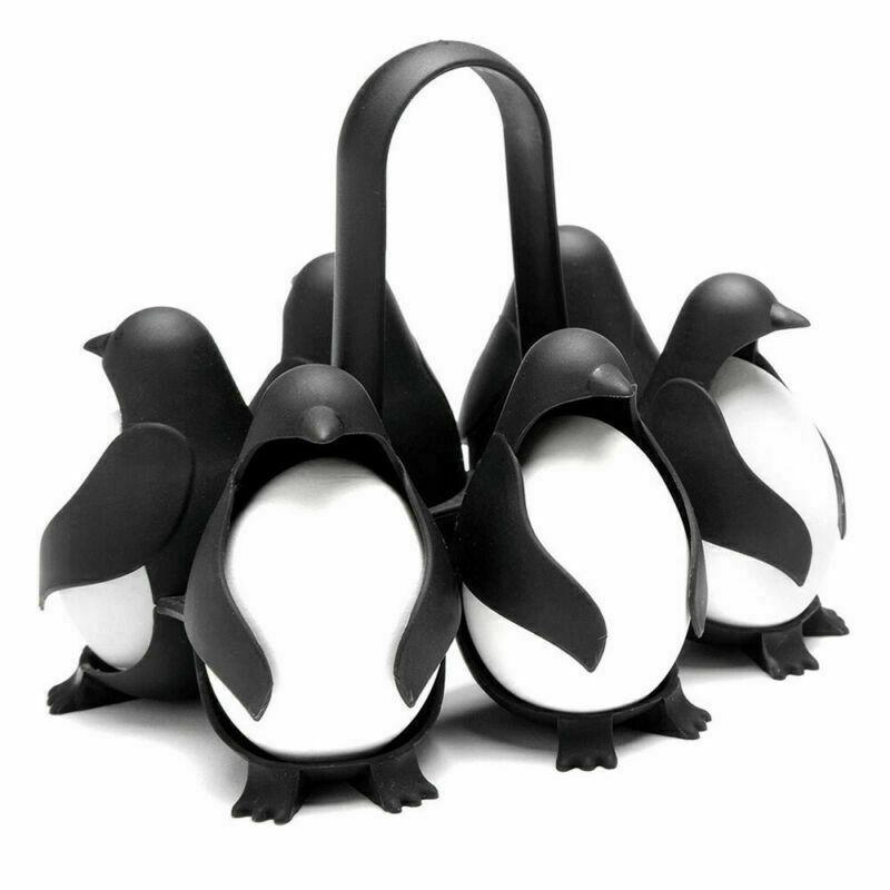 Cute Penguin Shape Boiled Egg Holder Kitchen Refrigerator Eggs Storage Rack