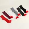 Holiday Lovely 3D Bowknot Striped Over Knee Thigh High Socks for Woman Clothing