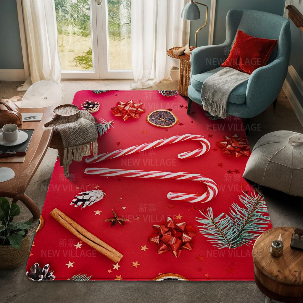House Entrance Carpet Home Door Mat Living Room Bath Foot Bathroom Non-slip Water Absorption Rugs Bath Merry Christmas Winter