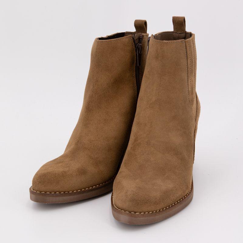 Botine camel din piele cu toc, culoare uni, Femei PATRICIA MILLER