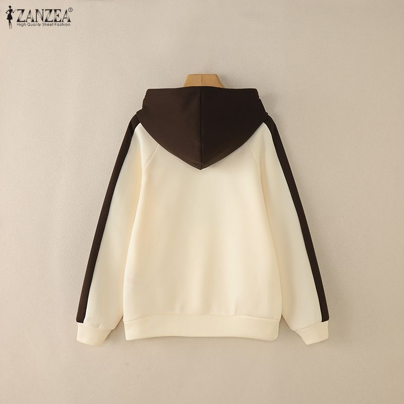 ZANZEA Women Hoodies Casual Loose Long Sleeve Pullover Sweatshirt