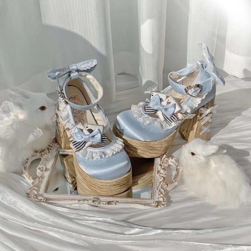 Fashion Lolita High Heels Ultra High Waterproof Platform Cute Girls Oes Faionable Comfortable Loers