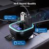 Bluetooth FM Transmitter for Car Hi-Fi Wireless Radio Adapter with RGB Light QC3.0 Quick Charge Handsfree Calling