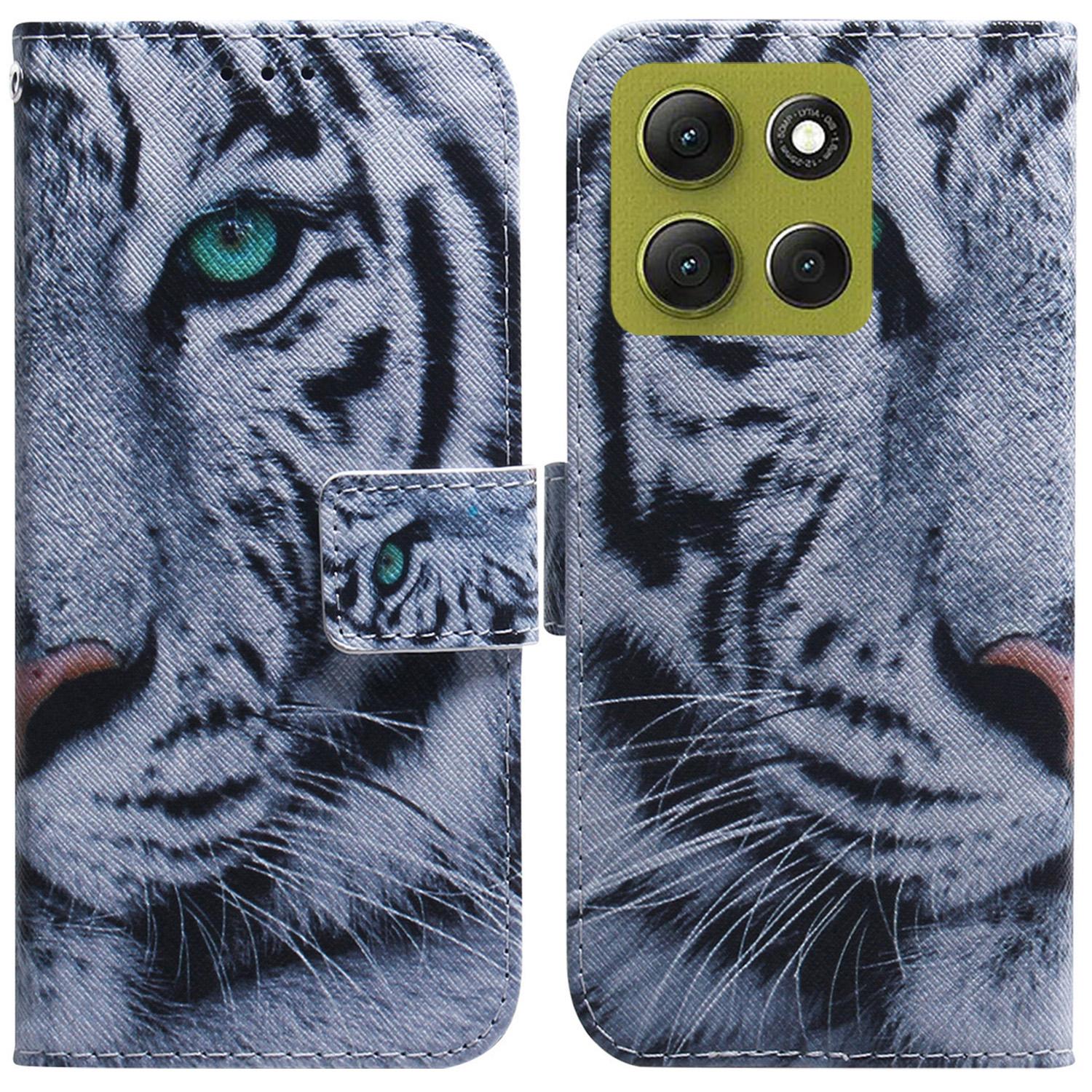 

For Motorola Moto G86 5G Wallet Case Pattern Print Leather Phone Cover Tiger