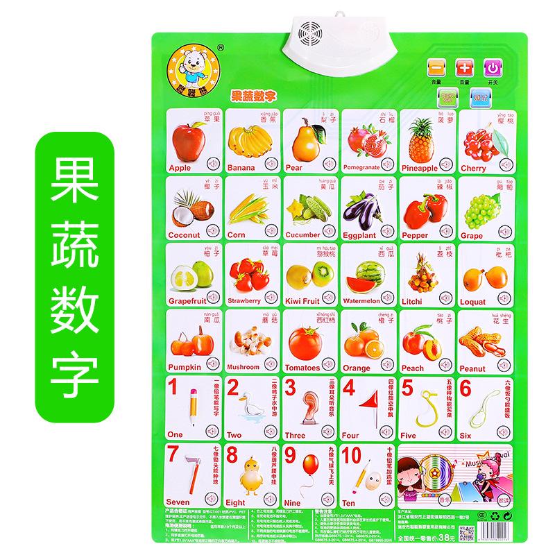 Kids Early Education Interactive Audible Wall Chart Learning Teaching Toy