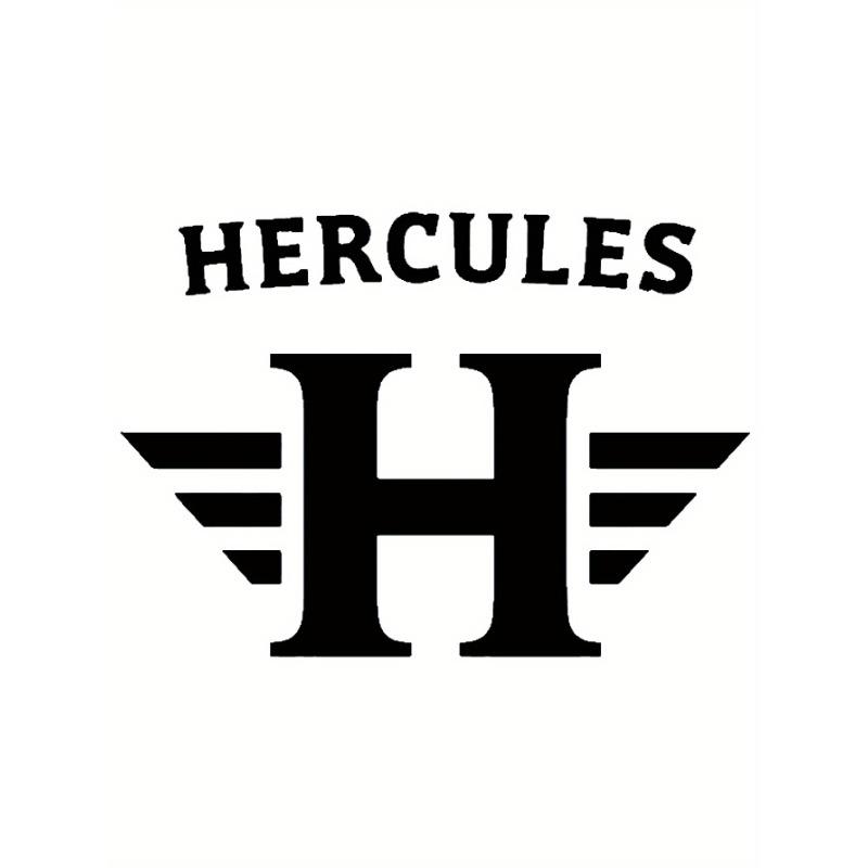 European sizes HERCULES with Bold H Men's Casual Short-sleeved Round Neck T-shirt, Micro-elastic Knitted Fabric, Printed T-shirt, Regular Fit