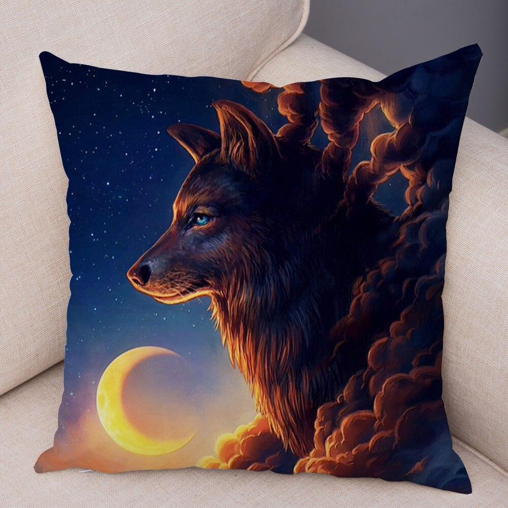 wolf cushion cover