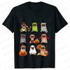 Dog Horror Halloween Women TShirts Pug Dog Shirt Harajuku Graphic Tops Female Summer Fashion Shirts Halloween Pug Dog Tshirt